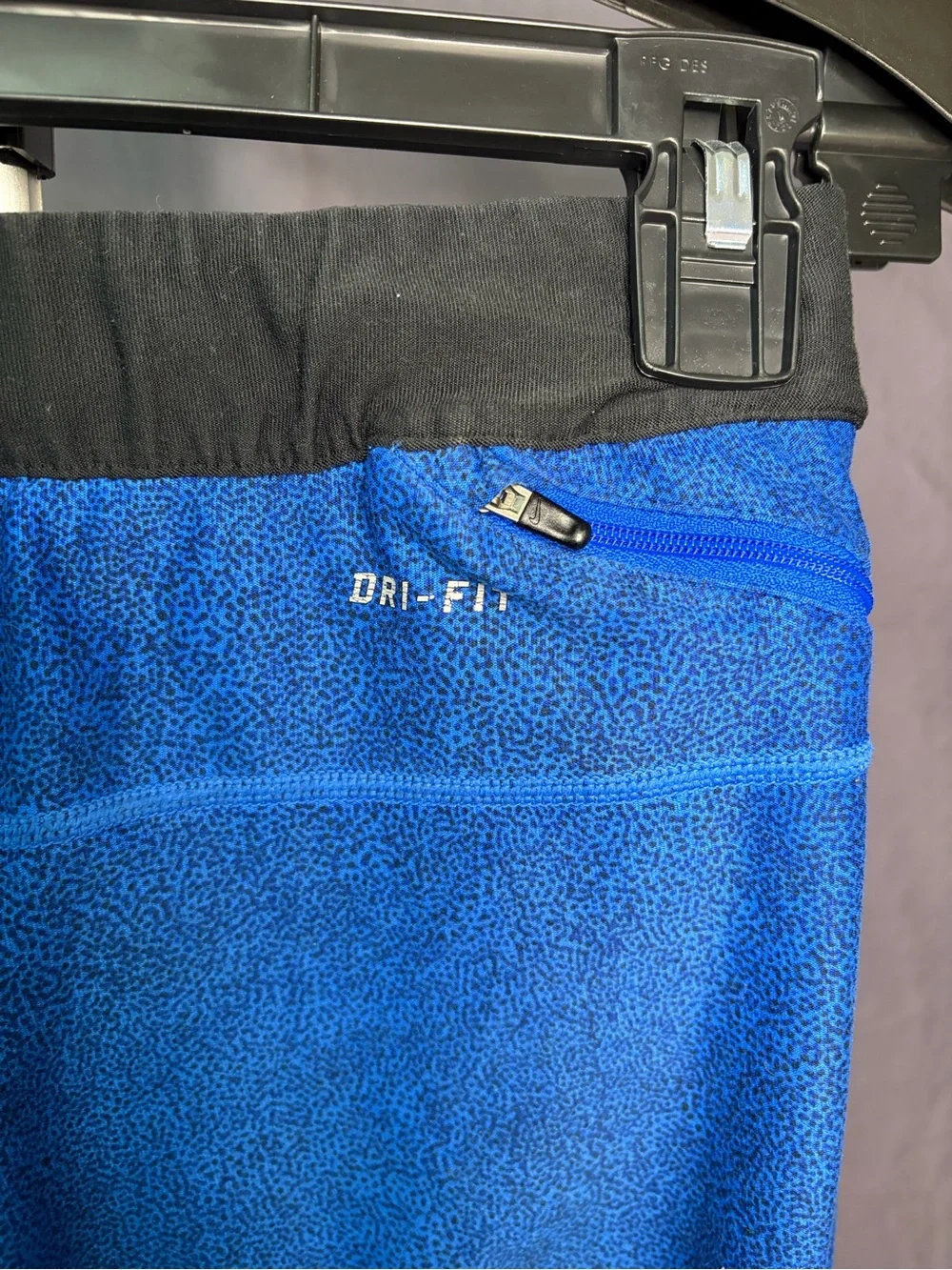 Nike Blue Athletic Leggings with Black Waistband